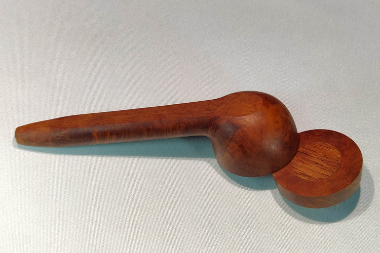 Slender Briarwood Smoking Pipe with Bubinga Inlayed Cap