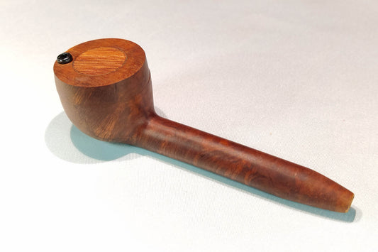 Slender Briarwood Smoking Pipe with Bubinga Inlayed Cap