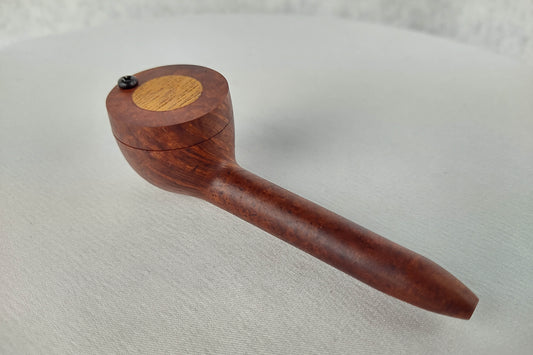 Slender Briarwood Smoking Pipe with Mahogany Inlayed Cap