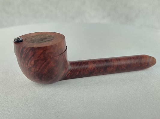 Briarwood Slender, Small Bowl Smoking Pipe with a Wenge Inlayed Cap