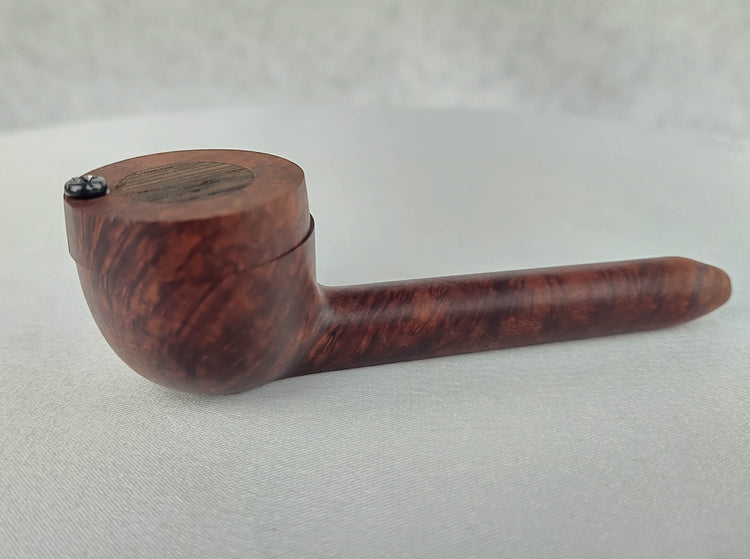 Briarwood Slender, Small Bowl Smoking Pipe with a Wenge Inlayed Cap