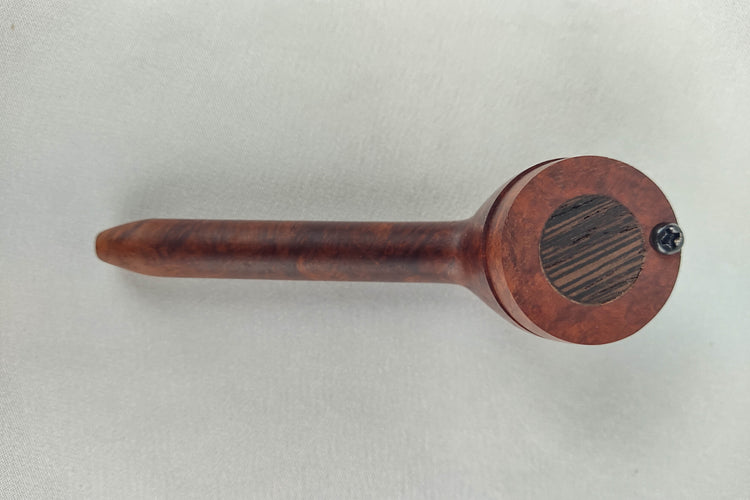 Briarwood Slender, Small Bowl Smoking Pipe with a Wenge Inlayed Cap