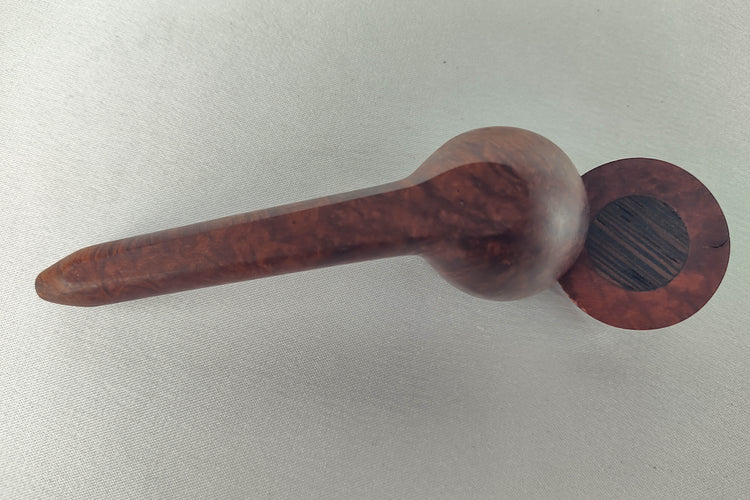 Briarwood Slender, Small Bowl Smoking Pipe with a Wenge Inlayed Cap