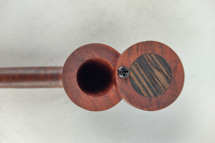 Slender Briarwood Smoking Pipe with a Wenge Inlayed Cap