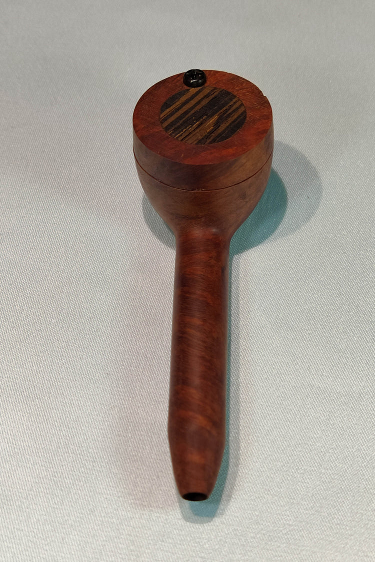 Slender Briarwood Smoking Pipe with a Wenge Inlayed Cap