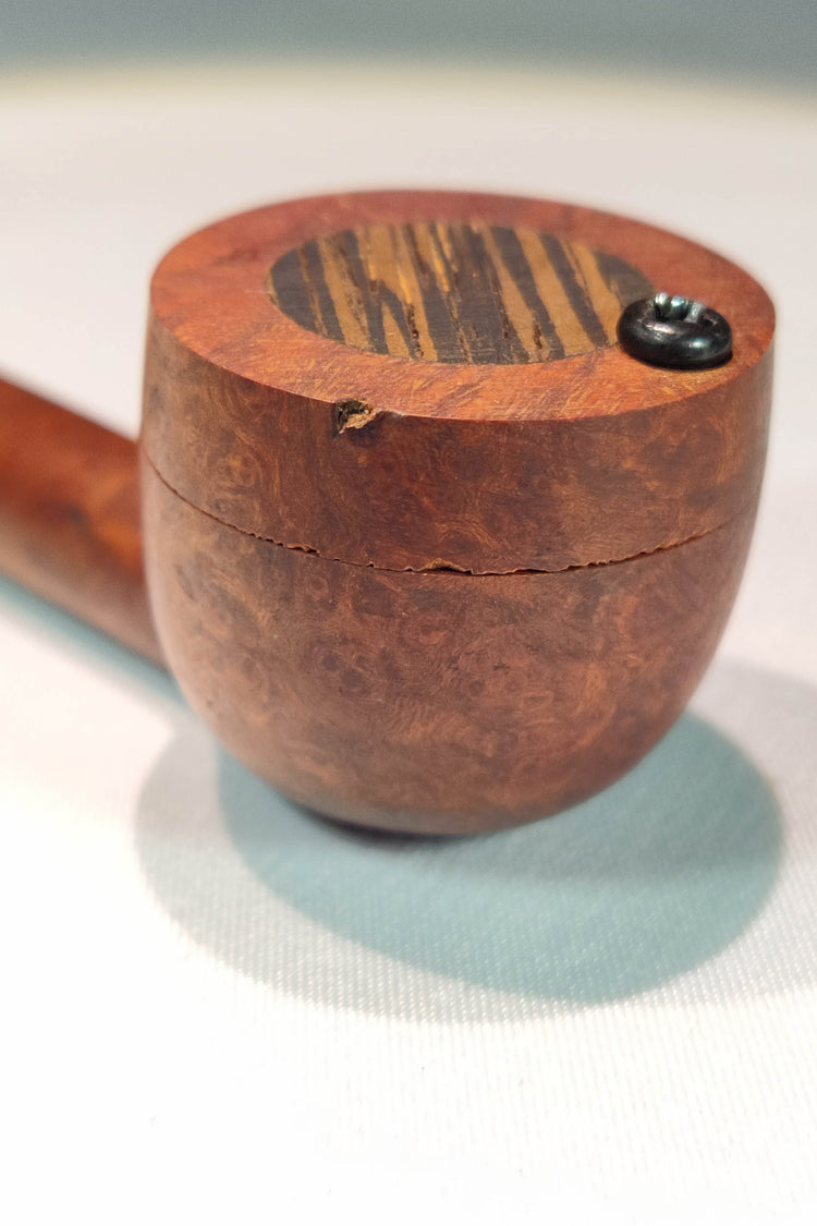 Slender Briarwood Smoking Pipe with a Wenge Inlayed Cap